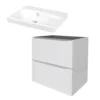 GoodHome Imandra & Mila White Wall-mounted Vanity Unit & Basin Set (W)604mm -Crystal Bathware goodhome imandra mila white wall mounted vanity unit basin set w 604mm3663602313274 01c bq