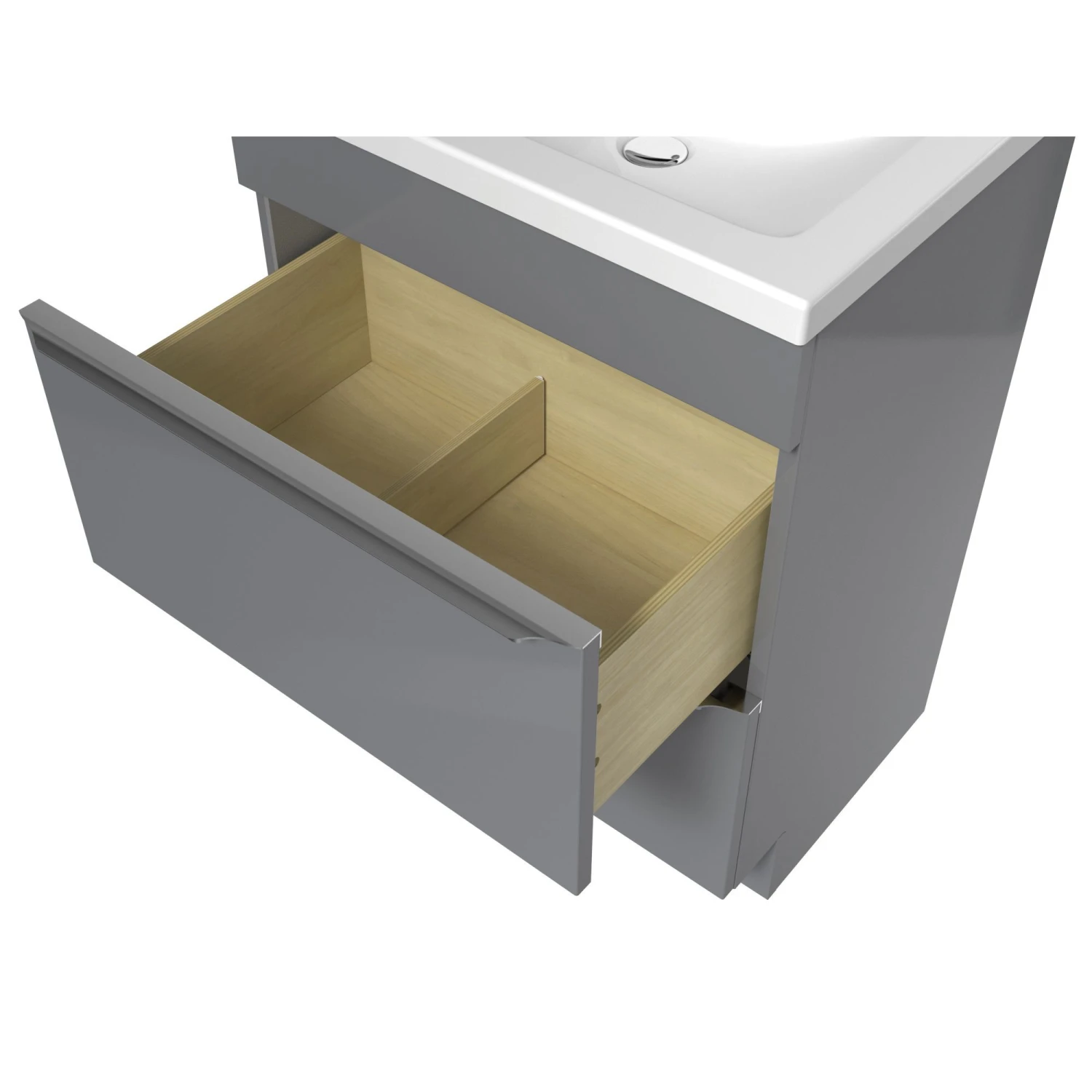 GoodHome Imandra & Nira Grey Freestanding Vanity Unit & Basin Set (W)604mm 6 GoodHome Imandra & Nira Grey Freestanding Vanity Unit & Basin Set (W)604mm - Image 4