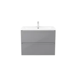 GoodHome Imandra & Nira Grey Wall-mounted Vanity Unit & Basin Set (W)804mm -Crystal Bathware goodhome imandra nira grey wall mounted vanity unit basin set w 804mm3663602313342 03c bq