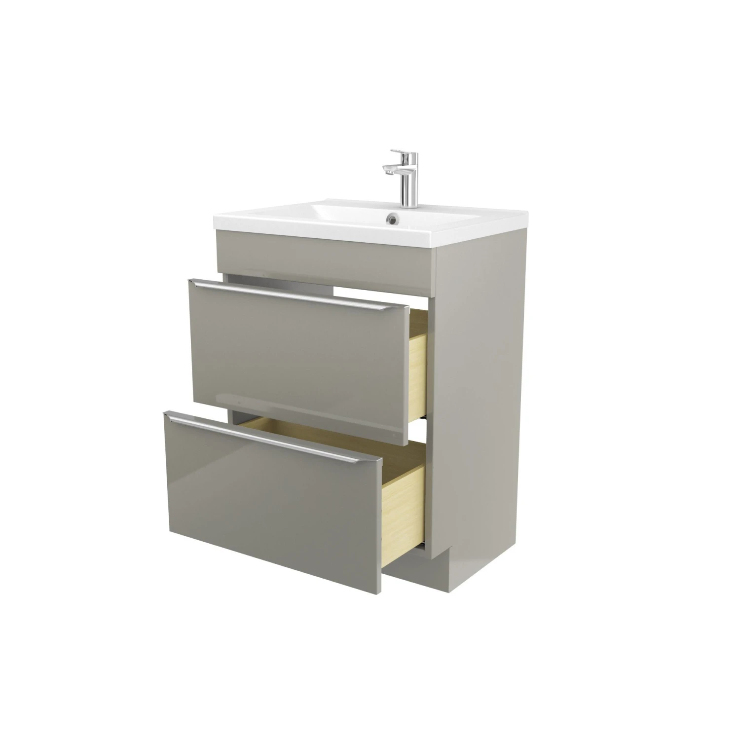 GoodHome Imandra & Nira Taupe Freestanding Vanity Unit & Basin Set (W)604mm 6 GoodHome Imandra & Nira Taupe Freestanding Vanity Unit & Basin Set (W)604mm - Image 4
