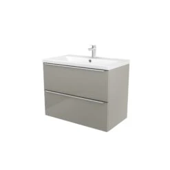 GoodHome Imandra & Nira Taupe Wall-mounted Vanity Unit & Basin Set (W)804mm