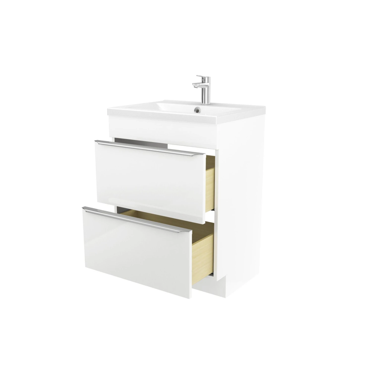 GoodHome Imandra & Nira White Freestanding Vanity Unit & Basin Set (W)604mm 6 GoodHome Imandra & Nira White Freestanding Vanity Unit & Basin Set (W)604mm - Image 4