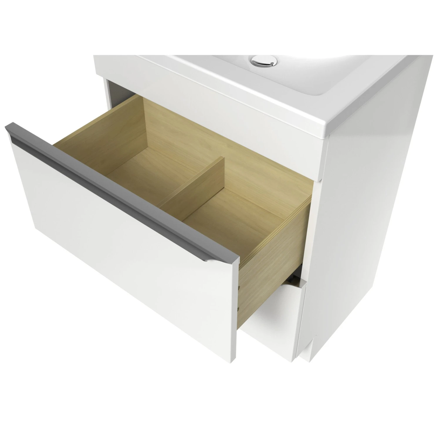 GoodHome Imandra & Nira White Freestanding Vanity Unit & Basin Set (W)604mm 7 GoodHome Imandra & Nira White Freestanding Vanity Unit & Basin Set (W)604mm - Image 5