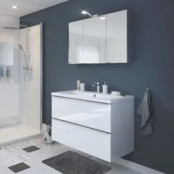 GoodHome Imandra & Nira White Wall-mounted Vanity Unit & Basin Set (W)1004mm 16 GoodHome Imandra & Nira White Wall-mounted Vanity Unit & Basin Set (W)1004mm -Crystal Bathware goodhome imandra nira white wall mounted vanity unit basin set w 1004mm3663602312987 01i bq