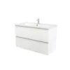 GoodHome Imandra & Nira White Wall-mounted Vanity Unit & Basin Set (W)1004mm -Crystal Bathware goodhome imandra nira white wall mounted vanity unit basin set w 1004mm3663602312987 04c bq