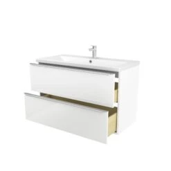 GoodHome Imandra & Nira White Wall-mounted Vanity Unit & Basin Set (W)1004mm 14 GoodHome Imandra & Nira White Wall-mounted Vanity Unit & Basin Set (W)1004mm -Crystal Bathware goodhome imandra nira white wall mounted vanity unit basin set w 1004mm3663602312987 05c bq