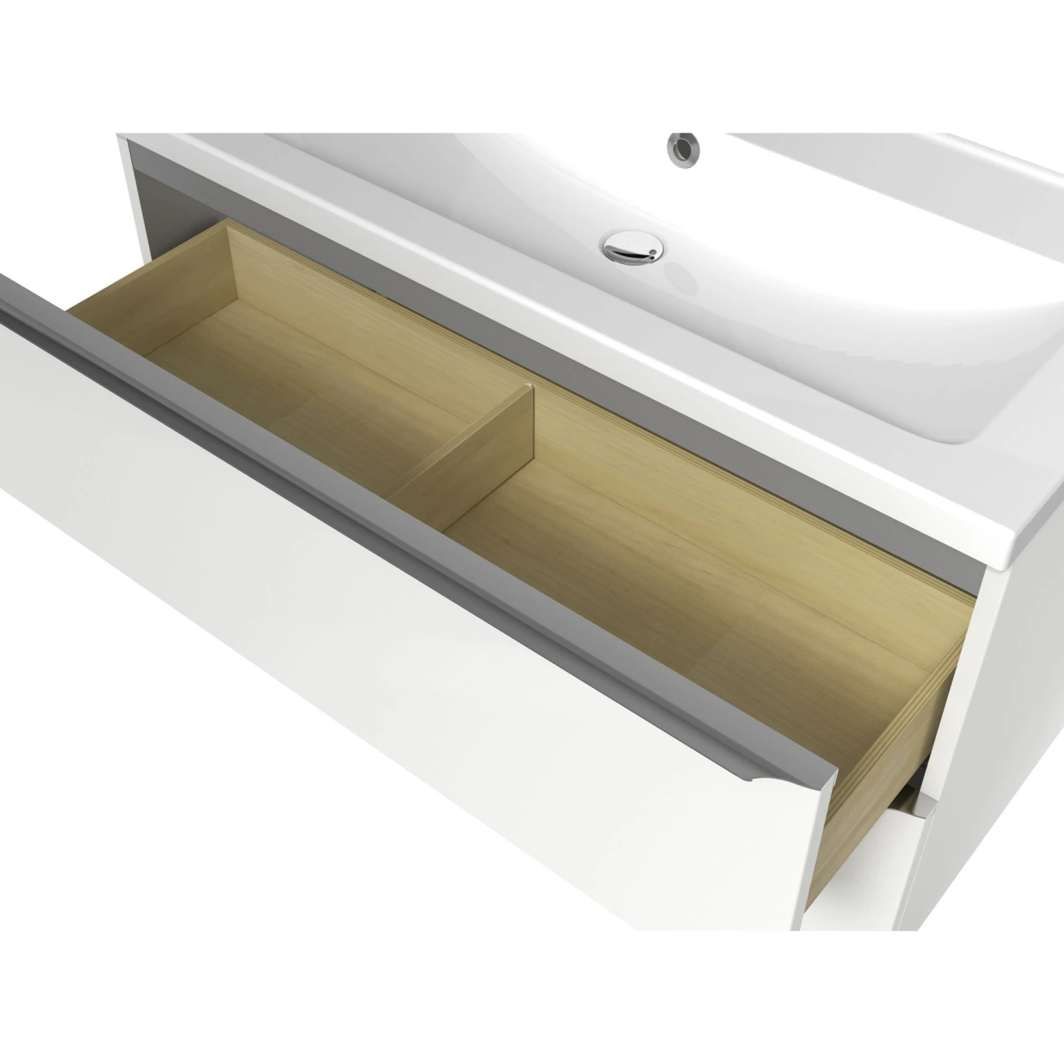 GoodHome Imandra & Nira White Wall-mounted Vanity Unit & Basin Set (W)1004mm 8 GoodHome Imandra & Nira White Wall-mounted Vanity Unit & Basin Set (W)1004mm - Image 6