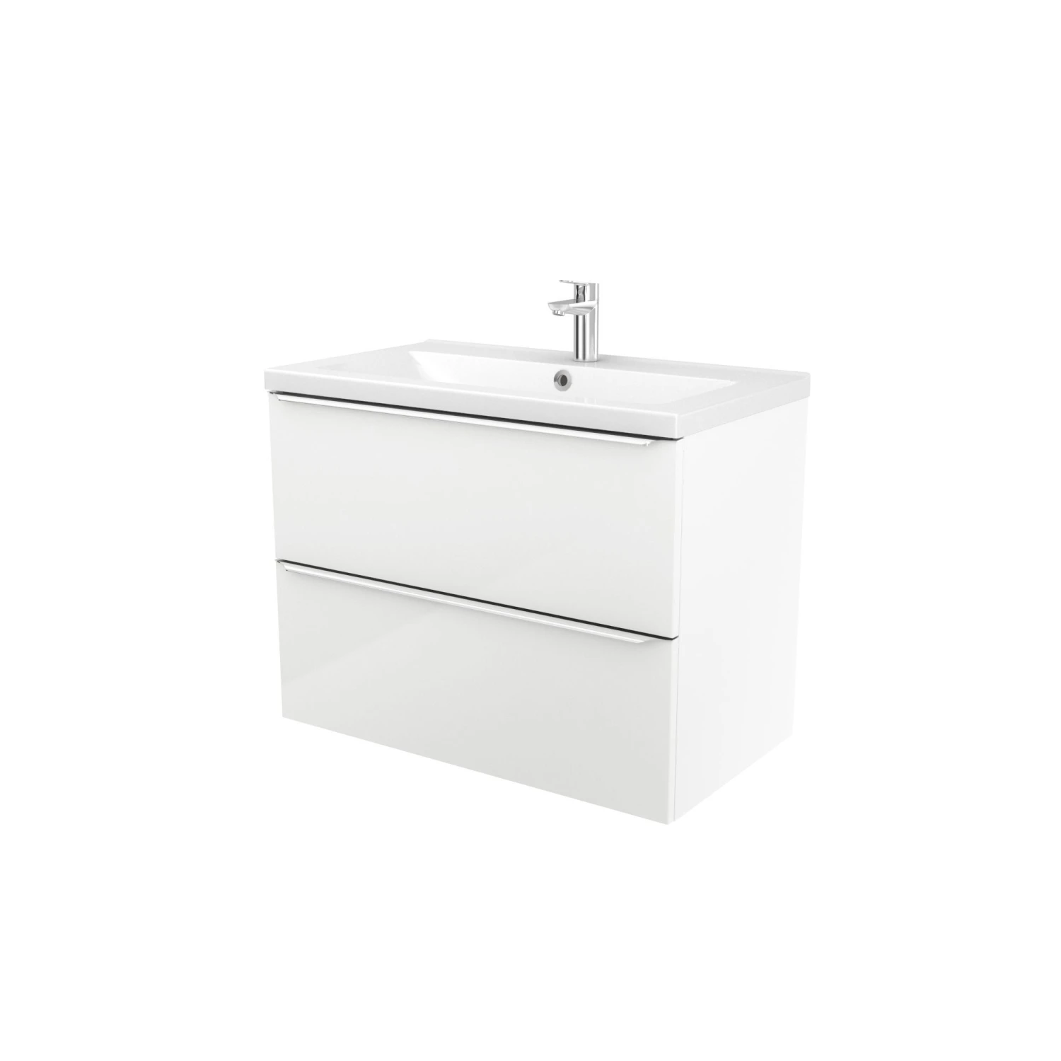 GoodHome Imandra & Nira White Wall-mounted Vanity Unit & Basin Set (W)804mm 3 GoodHome Imandra & Nira White Wall-mounted Vanity Unit & Basin Set (W)804mm