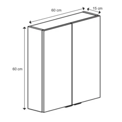 GoodHome Imandra Oak Effect Double Wall Cabinet (W)600mm (H)600mm -Crystal Bathware goodhome imandra oak effect double wall cabinet w 600mm h 600mm3663602933632 01t
