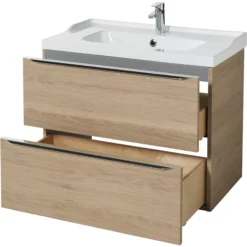GoodHome Imandra Oak Effect Oak Effect 0 Door Wall-mounted Bathroom Basin Cabinet (W)800mm (H)600mm -Crystal Bathware goodhome imandra oak effect oak effect 0 door wall mounted bathroom basin cabinet w 800mm h 600mm3663602526735 04bq