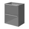 GoodHome Imandra Slimline Gloss Grey Wall-mounted Bathroom Cabinet (H)60cm (W)50cm -Crystal Bathware goodhome imandra slimline gloss grey wall mounted bathroom cabinet h 60cm w 50cm5059340393063 01c
