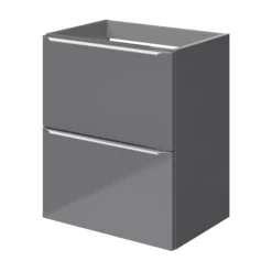 GoodHome Imandra Slimline Gloss Grey Wall-mounted Bathroom Cabinet (H)60cm (W)50cm