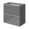 GoodHome Imandra Slimline Gloss Grey Wall-mounted Bathroom Cabinet (H)60cm (W)60cm -Crystal Bathware goodhome imandra slimline gloss grey wall mounted bathroom cabinet h 60cm w 60cm5059340393070 01c