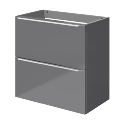 GoodHome Imandra Slimline Gloss Grey Wall-mounted Bathroom Cabinet (H)60cm (W)60cm