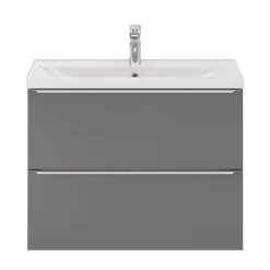 GoodHome Imandra Slimline Gloss Grey Wall-mounted Bathroom Cabinet (H)60cm (W)80cm -Crystal Bathware goodhome imandra slimline gloss grey wall mounted bathroom cabinet h 60cm w 80cm5059340393087 21c