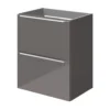 GoodHome Imandra Slimline Gloss Warm Grey Wall-mounted Bathroom Cabinet (H)60cm (W)50cm -Crystal Bathware goodhome imandra slimline gloss warm grey wall mounted bathroom cabinet h 60cm w 50cm5059340393612 01c
