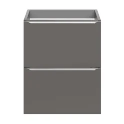 GoodHome Imandra Slimline Gloss Warm Grey Wall-mounted Bathroom Cabinet (H)60cm (W)50cm -Crystal Bathware goodhome imandra slimline gloss warm grey wall mounted bathroom cabinet h 60cm w 50cm5059340393612 02c