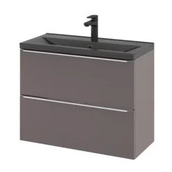GoodHome Imandra Slimline Gloss Warm Grey Wall-mounted Bathroom Cabinet (H)60cm (W)80cm -Crystal Bathware goodhome imandra slimline gloss warm grey wall mounted bathroom cabinet h 60cm w 80cm5059340393636 25c