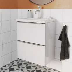 GoodHome Imandra Slimline Gloss White Wall-mounted Bathroom Cabinet (H)60cm (W)50cm 21 GoodHome Imandra Slimline Gloss White Wall-mounted Bathroom Cabinet (H)60cm (W)50cm -Crystal Bathware goodhome imandra slimline gloss white wall mounted bathroom cabinet h 60cm w 50cm5059340392981 01i