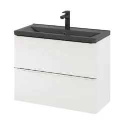 GoodHome Imandra Slimline Gloss White Wall-mounted Bathroom Cabinet (H)60cm (W)80cm -Crystal Bathware goodhome imandra slimline gloss white wall mounted bathroom cabinet h 60cm w 80cm5059340393001 25c