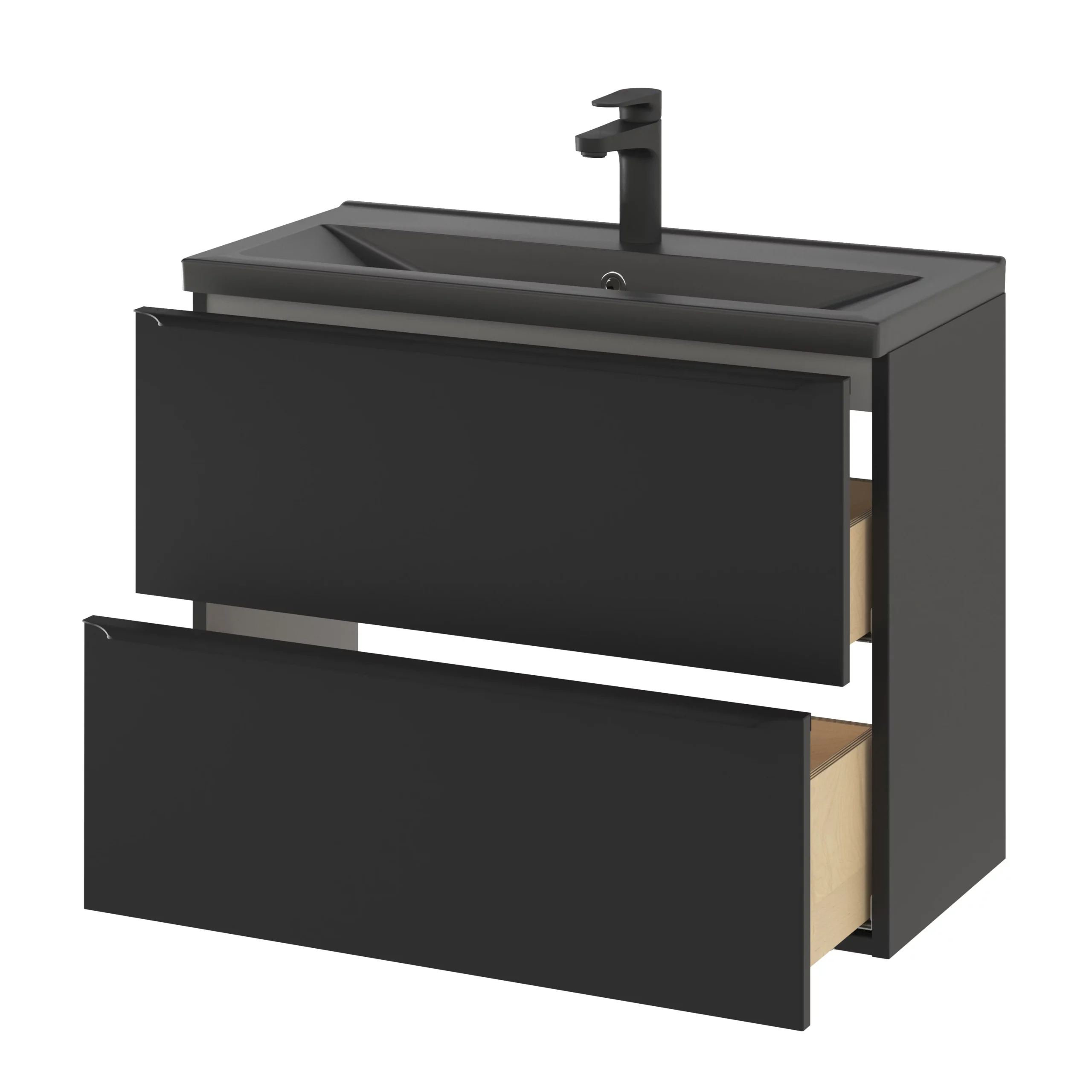 GoodHome Imandra Slimline Matt Black Wall-mounted Bathroom Cabinet (H)60cm (W)80cm 11 GoodHome Imandra Slimline Matt Black Wall-mounted Bathroom Cabinet (H)60cm (W)80cm - Image 9