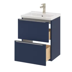 GoodHome Imandra Slimline Matt Blue Wall-mounted Bathroom Cabinet (H)60cm (W)50cm -Crystal Bathware goodhome imandra slimline matt blue wall mounted bathroom cabinet h 60cm w 50cm5059340393490 23c