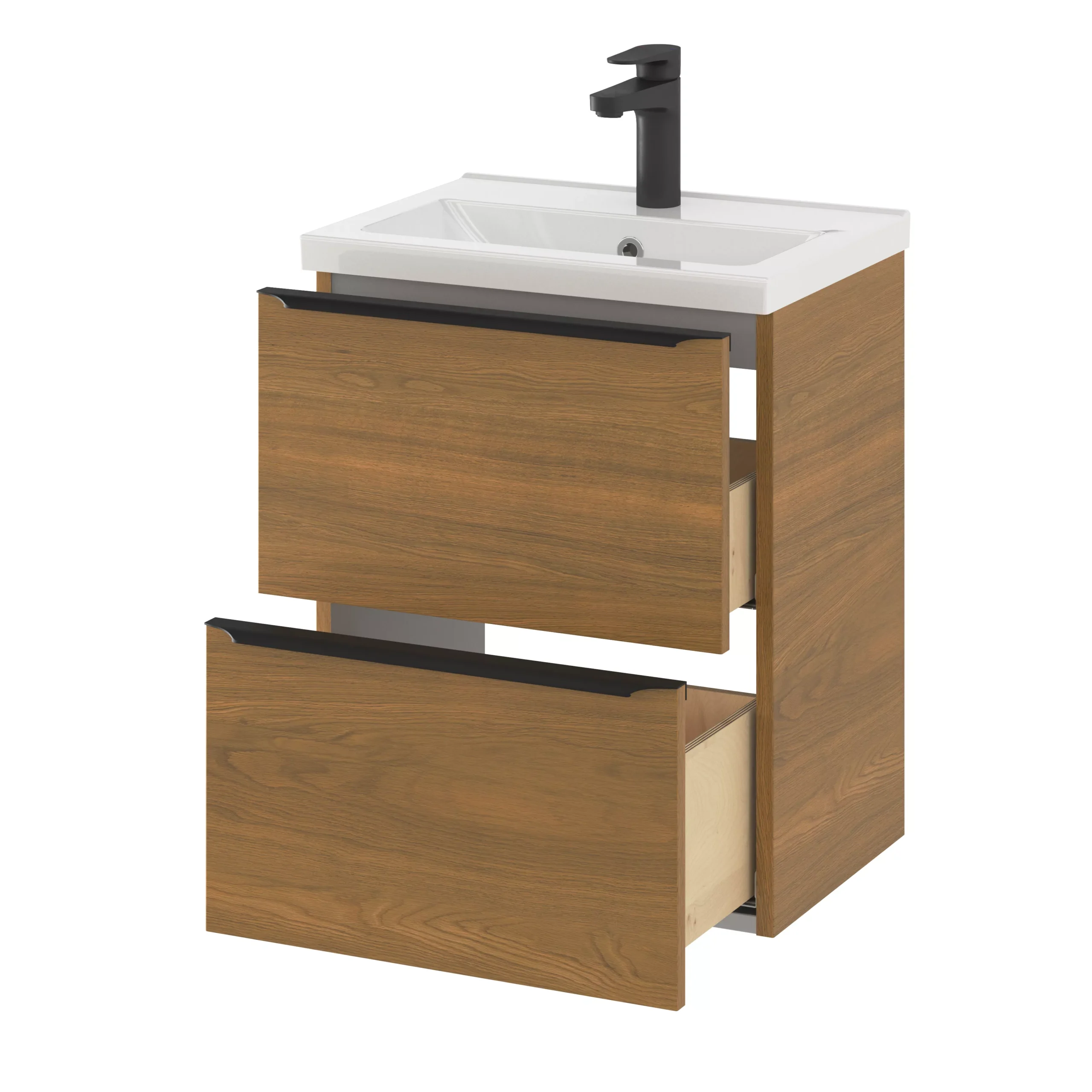 GoodHome Imandra Slimline Walnut Effect Wall-mounted Bathroom Cabinet (H)60cm (W)50cm 12 GoodHome Imandra Slimline Walnut Effect Wall-mounted Bathroom Cabinet (H)60cm (W)50cm - Image 10