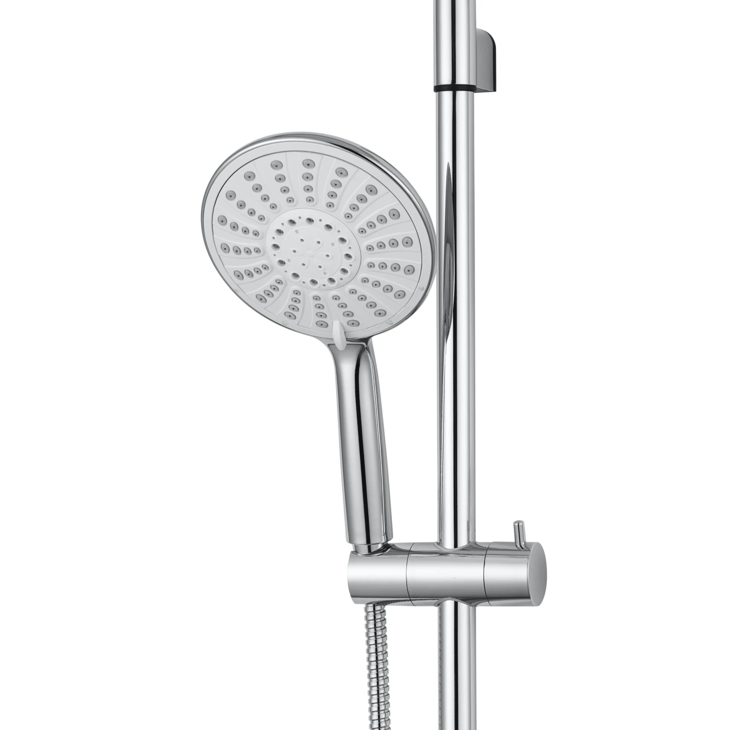 GoodHome Imelda Chrome Effect 5-spray Pattern Wall-mounted Shower Riser Rail Kit 4 GoodHome Imelda Chrome Effect 5-spray Pattern Wall-mounted Shower Riser Rail Kit - Image 2