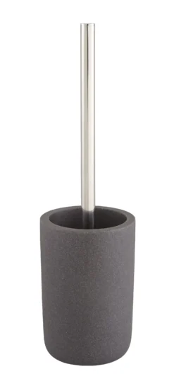 GoodHome Jubba Polymer Resin, Polypropylene (PP) & Stainless Steel Stone Effect Toilet Brush & Holder