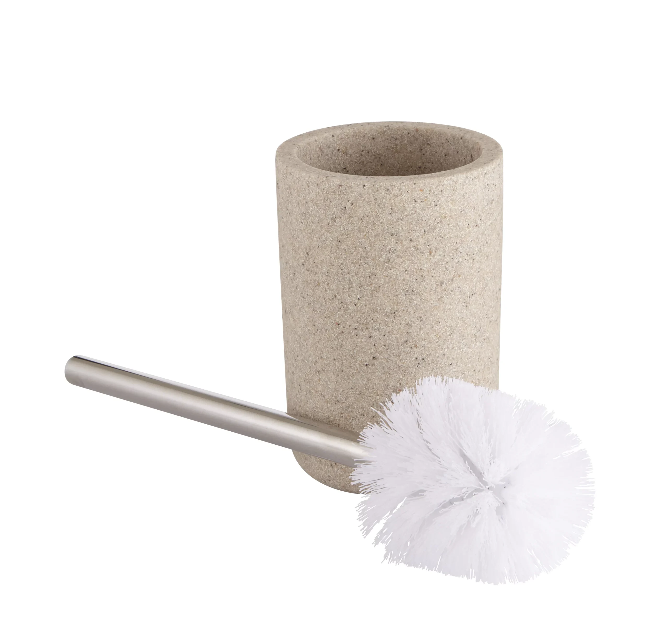 GoodHome Jubba Polymer Resin & Stainless Steel Sandstone Effect Toilet Brush & Holder 4 GoodHome Jubba Polymer Resin & Stainless Steel Sandstone Effect Toilet Brush & Holder - Image 2