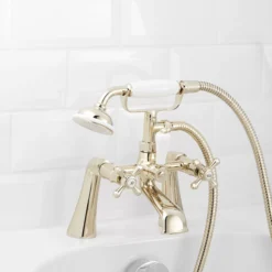 GoodHome Keiss Gold Effect Combi Boiler, Gravity-fed & Mains Pressure Water Systems Bath Shower Mixer Tap -Crystal Bathware goodhome keiss gold effect combi boiler gravity fed mains pressure water systems bath shower mixer tap3663602673767 01i