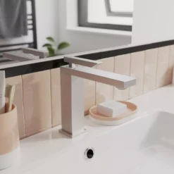 GoodHome Kolima Chrome Medium Square Deck-mounted Manual Basin Mono Mixer Tap -Crystal Bathware goodhome kolima chrome medium square deck mounted manual basin mono mixer tap5059340583112 01i