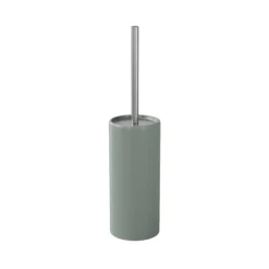 GoodHome Koros Sage Grey Ceramic, Polypropylene (PP) & Stainless Steel Toilet Brush & Holder