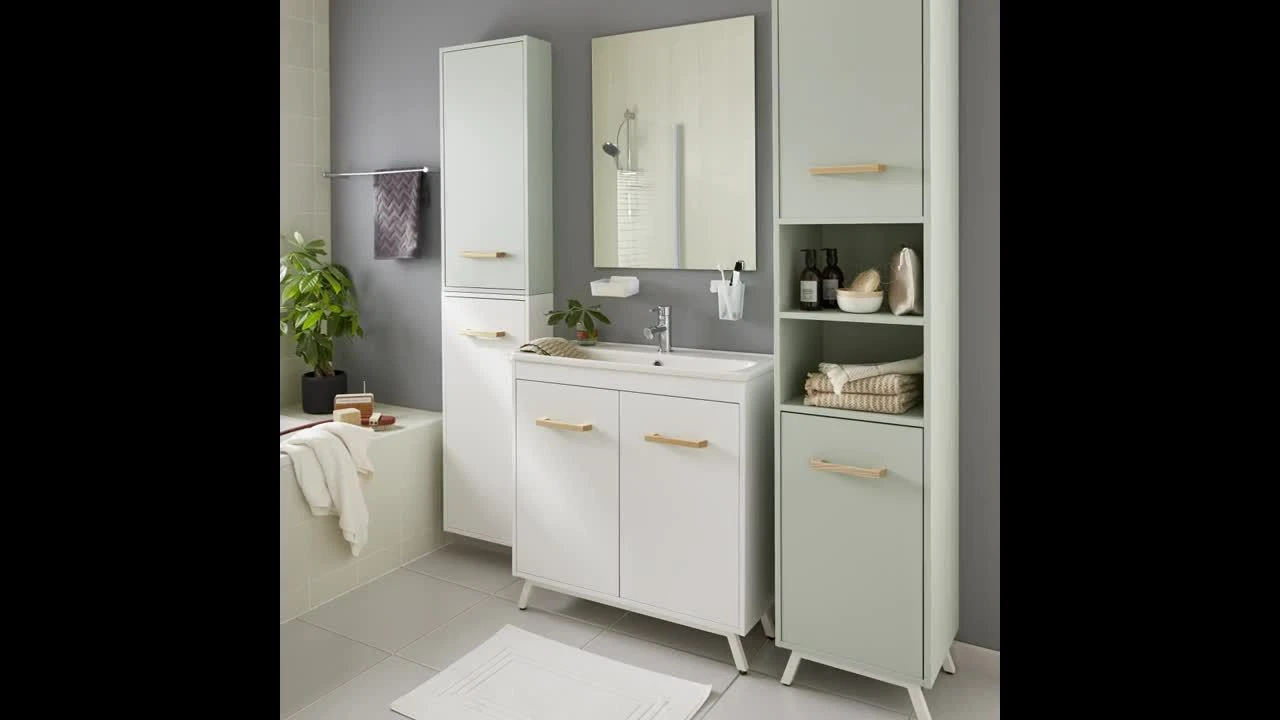 GoodHome LADOGA Matt WHITE Double Wall-mounted Bathroom Cabinet (H)81cm (W)6cm 4 GoodHome LADOGA Matt WHITE Double Wall-mounted Bathroom Cabinet (H)81cm (W)6cm - Image 2