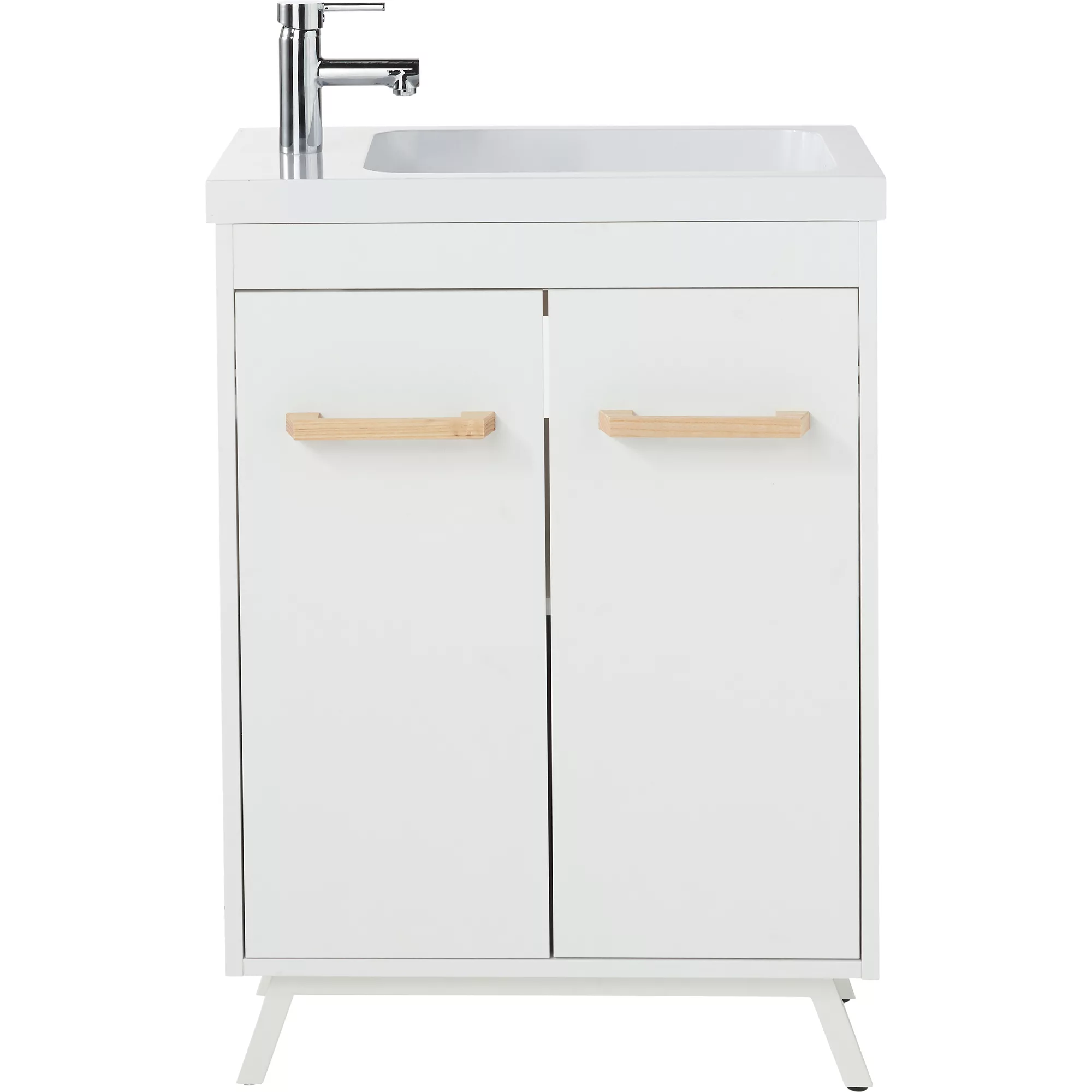 GoodHome LADOGA Matt WHITE Double Wall-mounted Bathroom Cabinet (H)81cm (W)6cm 5 GoodHome LADOGA Matt WHITE Double Wall-mounted Bathroom Cabinet (H)81cm (W)6cm - Image 3