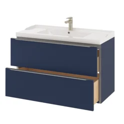 GoodHome Lana White Counter-mounted Counter Top Basin (W)100.4cm -Crystal Bathware goodhome lana white counter mounted counter top basin w 100 4cm5059340393537 35c