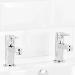GoodHome Lecci Contemporary Basin Pillar Tap -Crystal Bathware goodhome lecci contemporary basin pillar tap3663602662617 03bq