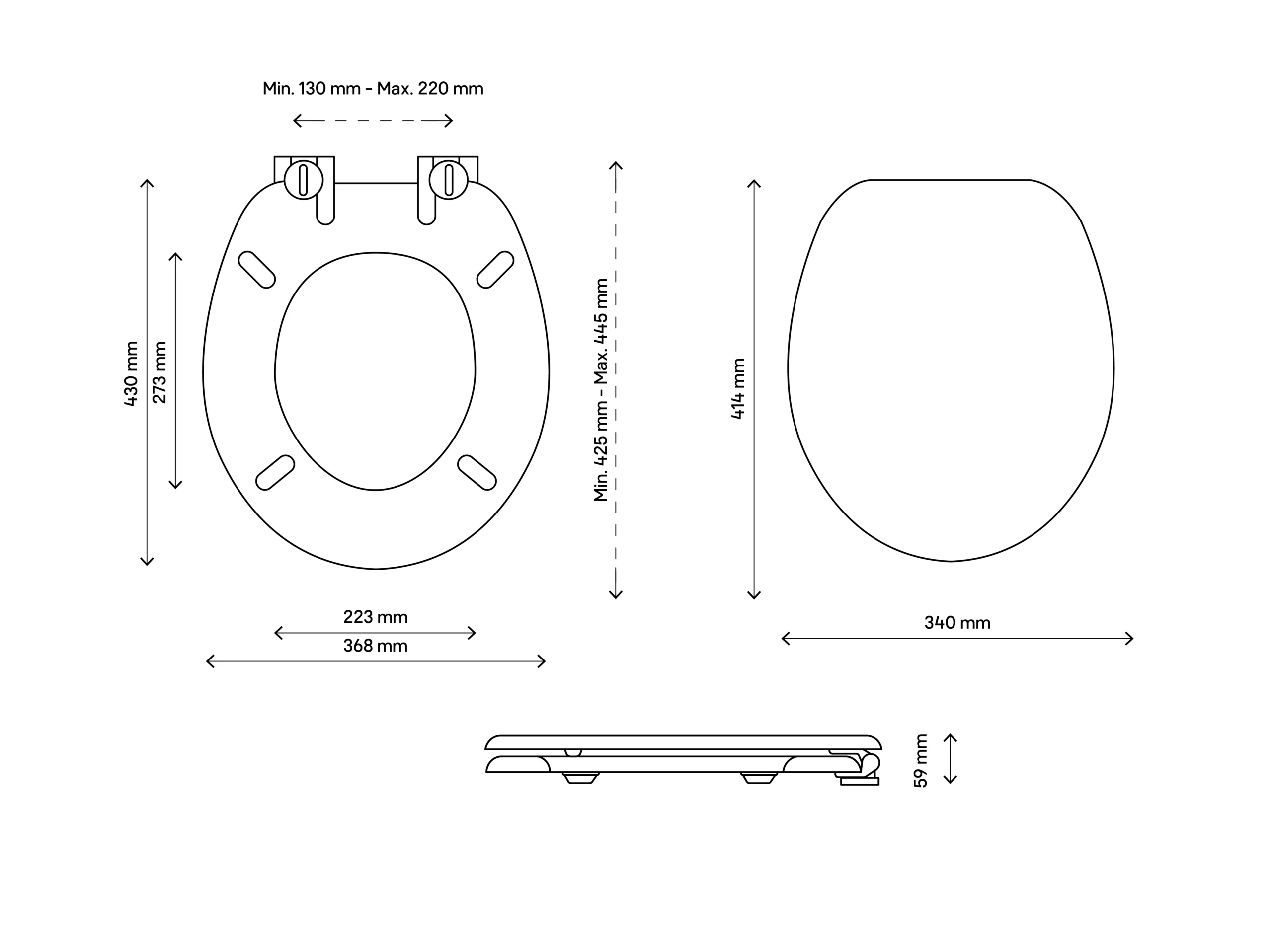 GoodHome Levanto Pine Effect Bottom Fix Standard Close Toilet Seat 6 GoodHome Levanto Pine Effect Bottom Fix Standard Close Toilet Seat - Image 4