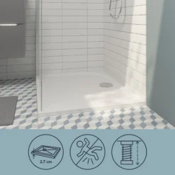 GoodHome Limski Rectangular Shower Tray (L)800mm (W)1400mm (H)28mm -Crystal Bathware goodhome limski rectangular shower tray l 800mm w 1400mm h 28mm3663602943730 42i