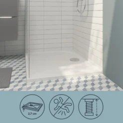 GoodHome Limski Rectangular Shower Tray (L)800mm (W)1600mm (H)28mm -Crystal Bathware goodhome limski rectangular shower tray l 800mm w 1600mm h 28mm3663602943747 42i