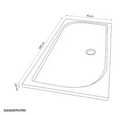 GoodHome Limsky Rectangular Shower Tray (L)700mm (W)1000mm (H)28mm -Crystal Bathware goodhome limsky rectangular shower tray l 700mm w 1000mm h 28mm3663602943785 01t bq