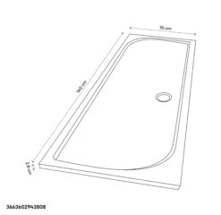 GoodHome Limsky Rectangular Shower Tray (L)700mm (W)1400mm (H)28mm -Crystal Bathware goodhome limsky rectangular shower tray l 700mm w 1400mm h 28mm3663602943808 01t