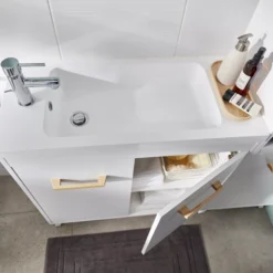 GoodHome Makonda White Oblong Counter-mounted Counter Top Basin (W)80.4cm -Crystal Bathware goodhome makonda white oblong counter mounted counter top basin w 80 4cm3663602527299 03bq