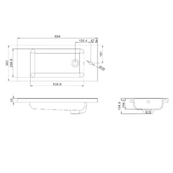 GoodHome Makonda White Oblong Counter-mounted Counter Top Basin (W)80.4cm -Crystal Bathware goodhome makonda white oblong counter mounted counter top basin w 80 4cm3663602527299 17bq