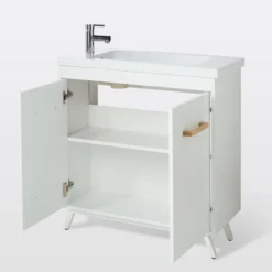 GoodHome Makonda White Oblong Counter-mounted Counter Top Basin (W)80.4cm -Crystal Bathware goodhome makonda white oblong counter mounted counter top basin w 80 4cm3663602527428 23c