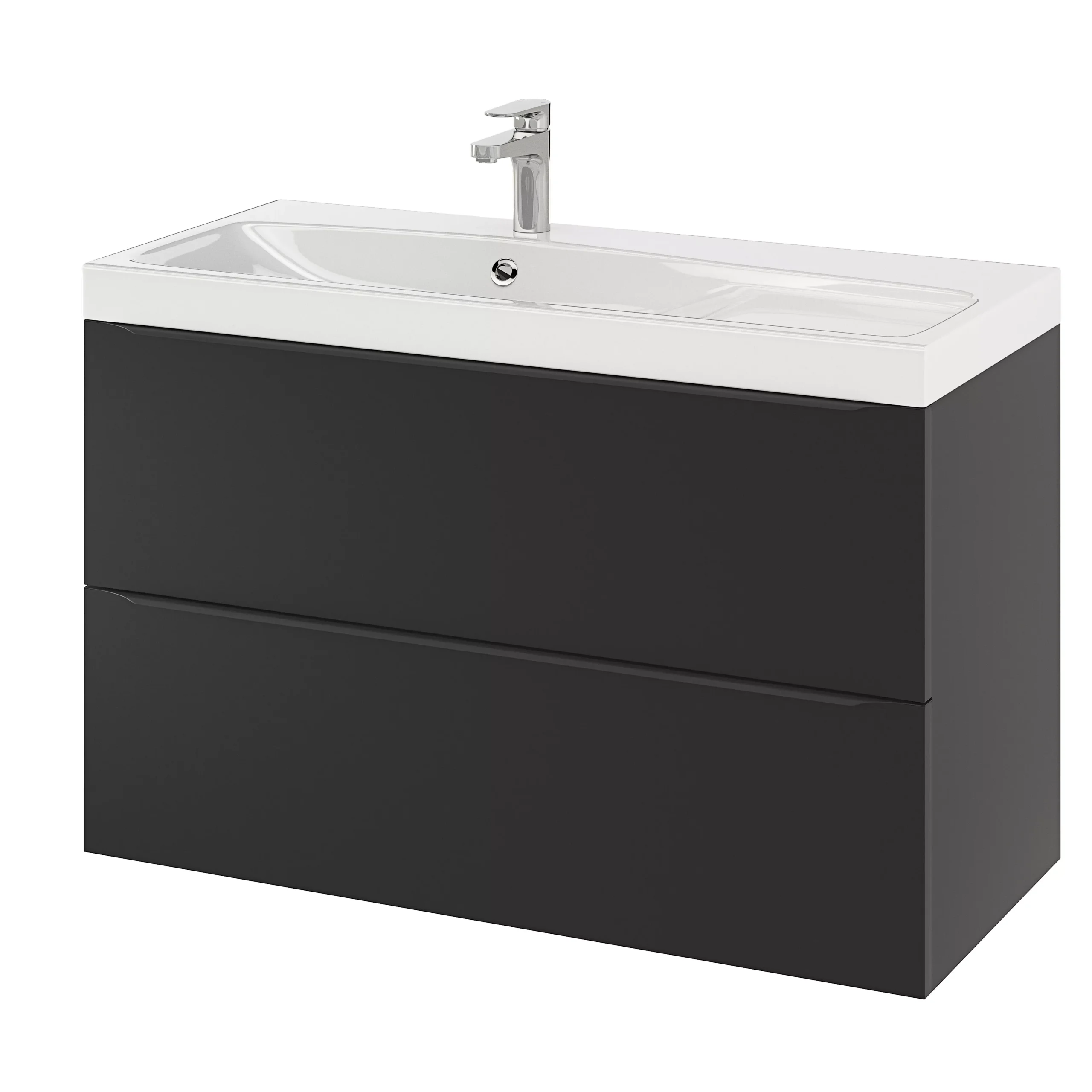 GoodHome Mila White Counter-mounted Counter Top Basin (W)100.4cm 11 GoodHome Mila White Counter-mounted Counter Top Basin (W)100.4cm - Image 9