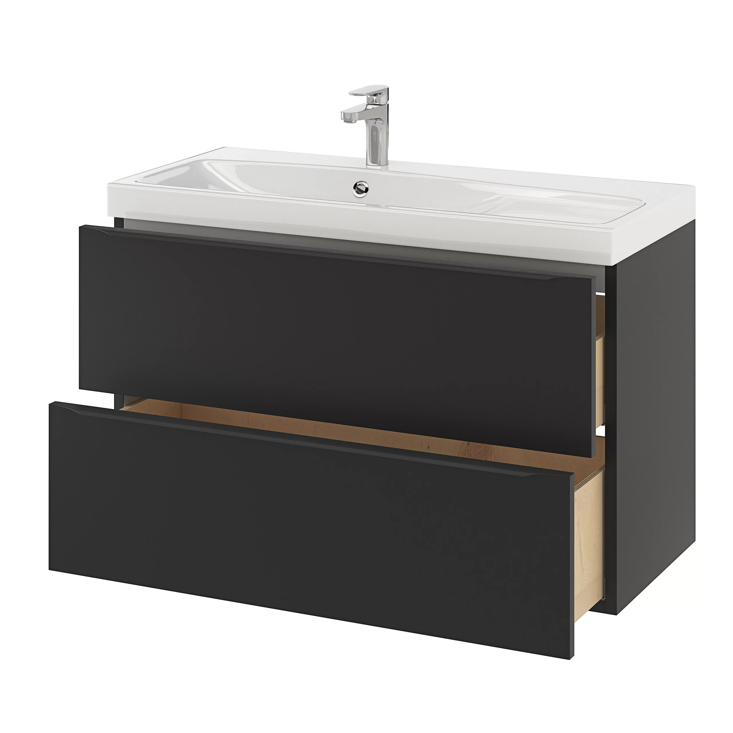 GoodHome Mila White Counter-mounted Counter Top Basin (W)100.4cm 12 GoodHome Mila White Counter-mounted Counter Top Basin (W)100.4cm - Image 10