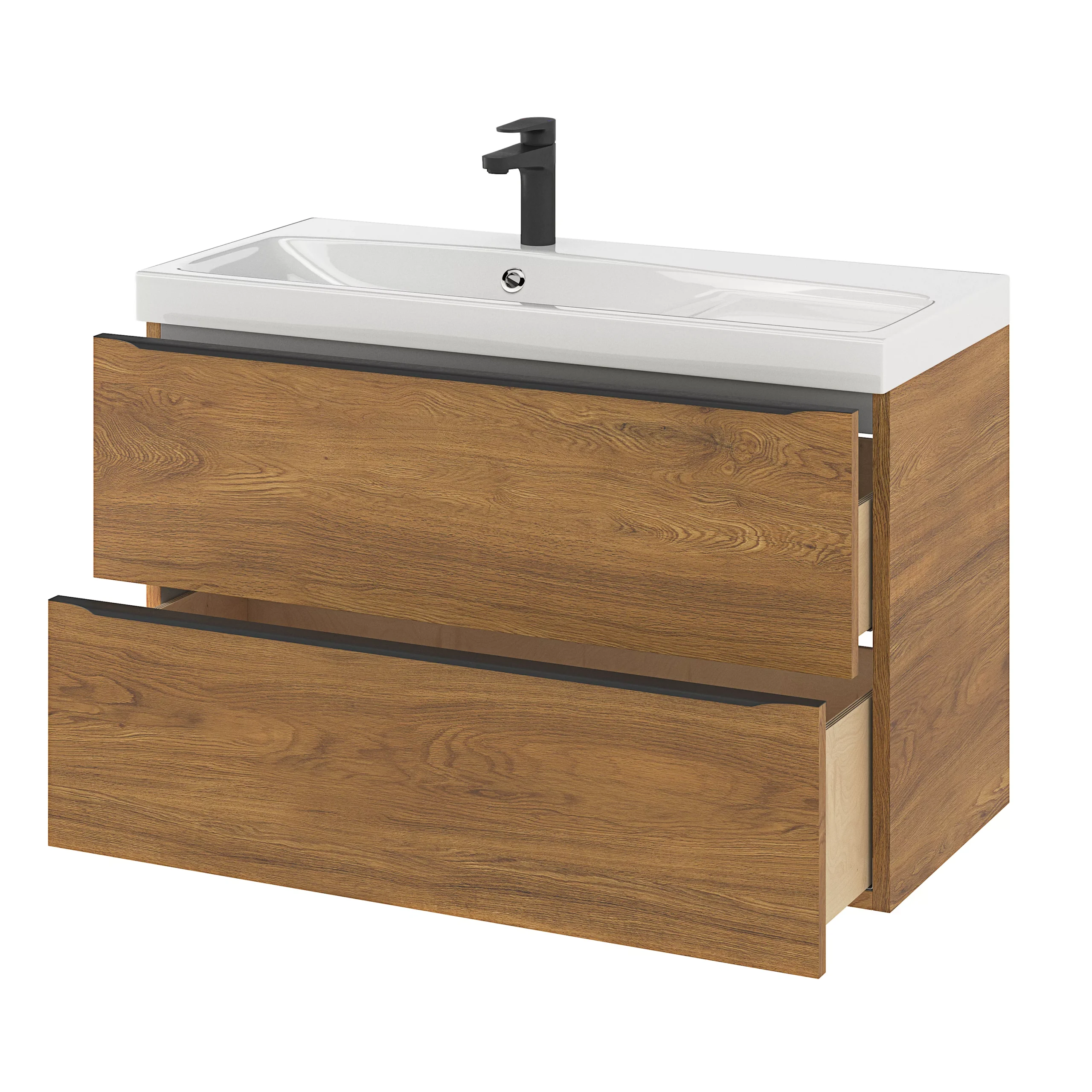 GoodHome Mila White Counter-mounted Counter Top Basin (W)100.4cm 13 GoodHome Mila White Counter-mounted Counter Top Basin (W)100.4cm - Image 11