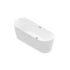 GoodHome Nakina Gloss White Acrylic Back To Wall D-shaped Double Ended Bath (L)1800mm (W)800mm -Crystal Bathware goodhome nakina gloss white acrylic back to wall d shaped double ended bath l 1800mm w 800mm5059340447735 01c