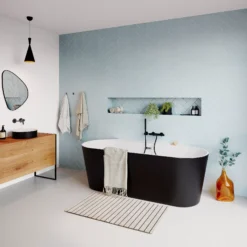 GoodHome Nakina Matt Black Acrylic Back To Wall D-shaped Double Ended Bath (L)1700mm (W)750mm 10 GoodHome Nakina Matt Black Acrylic Back To Wall D-shaped Double Ended Bath (L)1700mm (W)750mm -Crystal Bathware goodhome nakina matt black acrylic back to wall d shaped double ended bath l 1700mm w 750mm5059340340098 01i